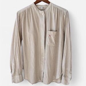 Women’s Moismont Striped Button Down Blouse Top/Shirt Size Large Cotton